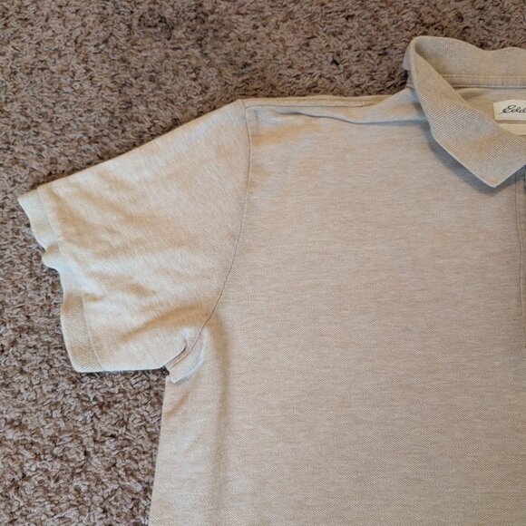 Eddie Bauer Polo Men’s XL Beige Tan Short Sleeve Cotton Classic Fit - Picture 5 of 15